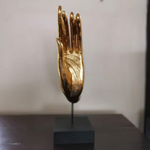 Golden Buddha Hand Wood Sculpture