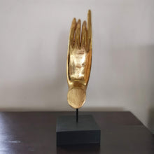 Golden Buddha Hand Wood Sculpture