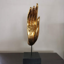 Golden Buddha Hand Wood Sculpture