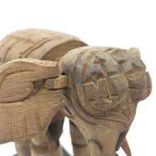 Natural Wood Elephant Sculpture