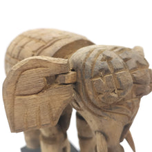 Natural Wood Elephant Sculpture