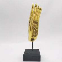 Golden Buddha Hand Wood Sculpture