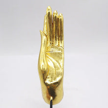 Golden Buddha Hand Wood Sculpture