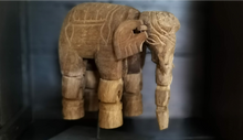 Natural Wood Elephant Sculpture