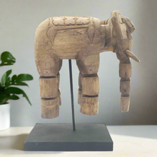 Natural Wood Elephant Sculpture